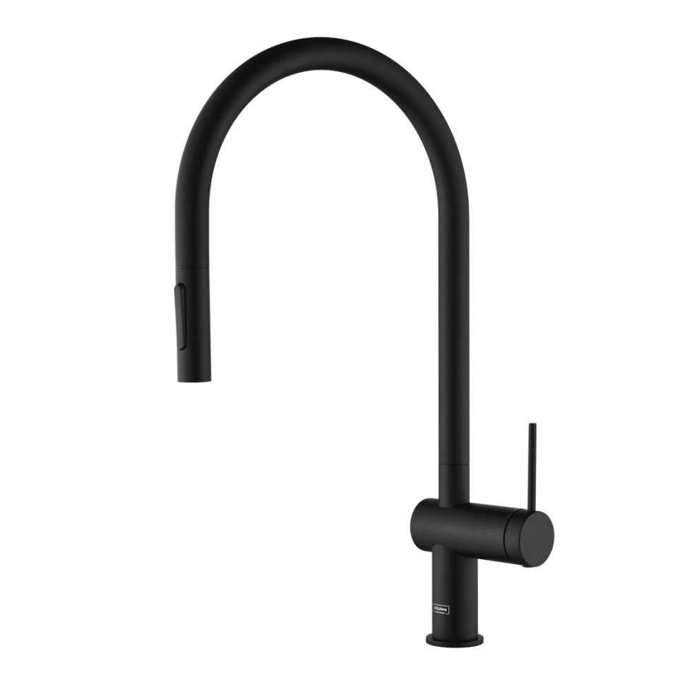 AQM9901MB Cucina Смеситель для кухни с выдвижным U-образным изливом,черный матовый