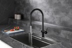 AQM9901MB Cucina Смеситель для кухни с выдвижным U-образным изливом,черный матовый