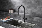 AQM9901MB Cucina Смеситель для кухни с выдвижным U-образным изливом,черный матовый
