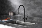 AQM9901MB Cucina Смеситель для кухни с выдвижным U-образным изливом,черный матовый