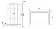 Душевая кабина Niagara Luxe NG-7713WR (82x120х215) низкий поддон(15см),дверь раздвижная,стенки серебро,5 мест