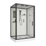 Душевая кабина Niagara Standart ST120/90/15Q/BL (120х90х215) прямоугольник,поддон 15см,распашная,проф.черный,3 места
