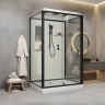 Душевая кабина Niagara Standart ST120/90/15Q/BL (120х90х215) прямоугольник,поддон 15см,распашная,проф.черный,3 места