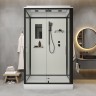 Душевая кабина Niagara Standart ST120/90/15Q/BL (120х90х215) прямоугольник,поддон 15см,распашная,проф.черный,3 места