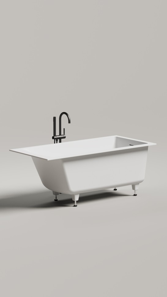 Ванна встраиваемая CASCATA 170x70 S-Sense Глянцевое