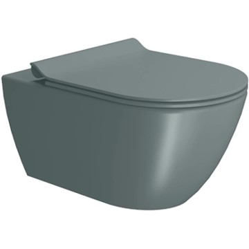 Унитаз подвесной безободковый GSI PURA 8815FR504 550 мм х 360 мм, с Swirlflush 2.0, с крепежом, цвет Agave Matte (старый артикул 881504 / 8815FR204)