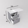 Тумба напольная STYLELINE "Даллас ЛЕОН 120", Люкс серая, PLUS с раковиной ESTETUS ЛЕОН 1200*549 правый