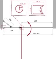 Душевая шторка на ванну BelBagno UNO-V-11-90/150-C-Cr