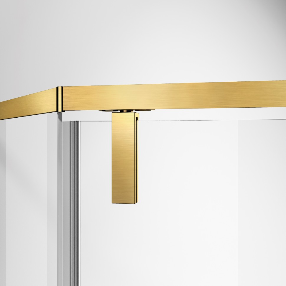 Душевой уголок Слим-Н (Slim-N) VSP-4SN100CLG, 1000*1000, брашированное золото, стекло прозрачное