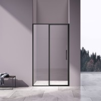 Душевая дверь Slim 8mm VDP-4SL120CLB, черный, стекло прозрачное