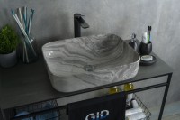 Раковина Gid Mnc597 54458 накладная под камень глянцевая 50x39x13