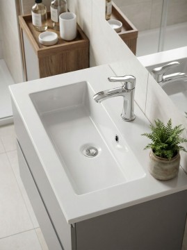 Раковина для ванной 50 см, Uperwood Aurora, белая глянцевая