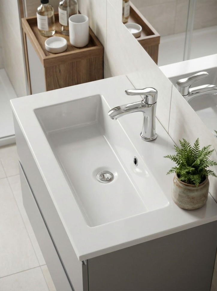 Раковина для ванной 50 см, Uperwood Aurora, белая глянцевая