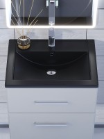 Раковина для ванной кварцевая Uperwood Foster Quartz 60х40,5х16,5 см, черная матовая, уголь