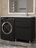 Тумба под стиральную машину напольная Uperwood Tanos 58х47,5х76,5 см, черная, 2 ящика