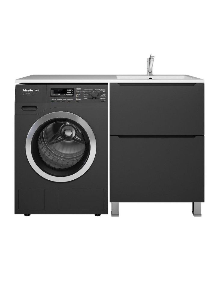 Тумба под стиральную машину напольная Uperwood Tanos 58х47,5х76,5 см, черная, 2 ящика