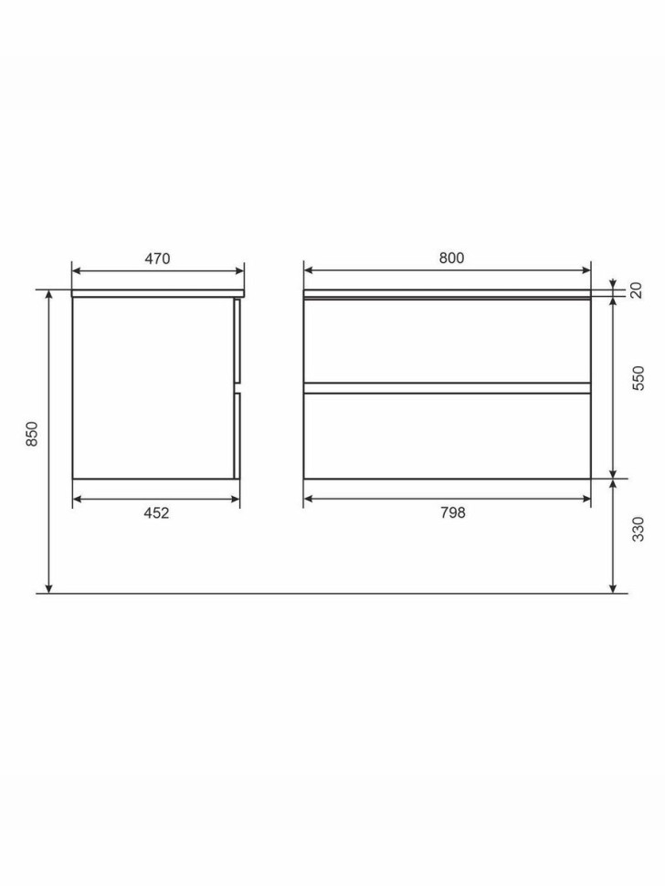 Тумба под раковину для ванной Uperwood Barsa 80 см, подвесная, черная/дуб сонома