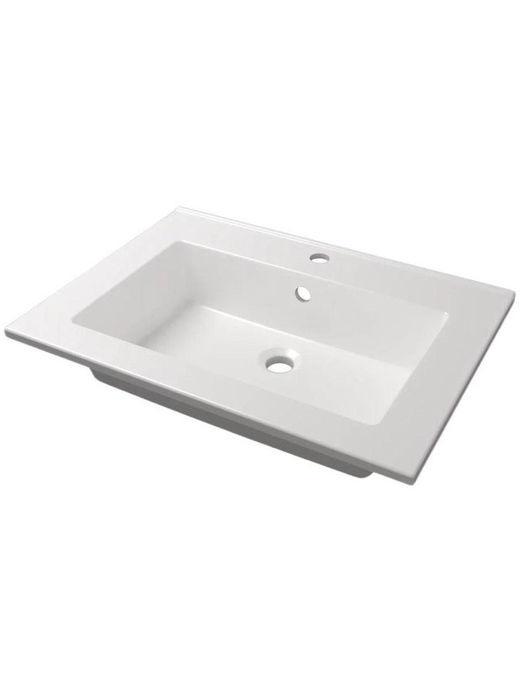 Раковина для ванной 66 см, Uperwood Parma Premium, белая глянцевая