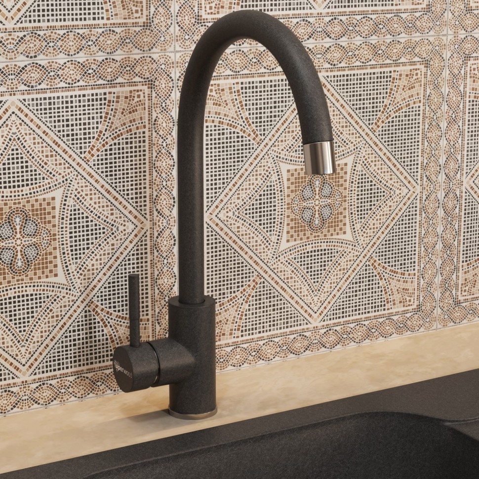 Смеситель для кухни Uperwood Quartz Premium UPD-02-04, черный