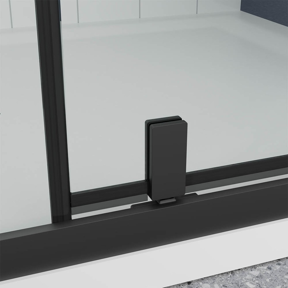 Душевая дверь Veconi Ottimo P20 B, 1200x1900, черный матовый, стекло тонированное матовое