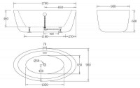 Акриловая ванна BELBAGNO BB67-1700, 1700x900x600