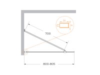Душевая шторка на ванну CEZARES LIBERTA-V-1-TB-80/155-C-NERO