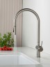 AQM9901BN Cucina Смеситель для кухни с выдвижным U-образным изливом,никель шлифованный