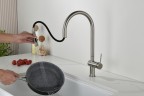 AQM9901BN Cucina Смеситель для кухни с выдвижным U-образным изливом,никель шлифованный