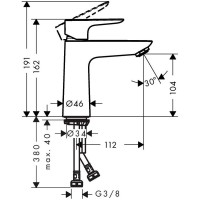 Смеситель для раковины Hansgrohe Talis E 71712670 черный матовый