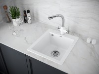 Мойка KANTE 40, IT-GRANIT, PM104249-WH, белый, 415х490 мм, Paulmark