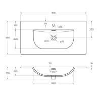 Керамическая раковина BelBagno BB-8099-90
