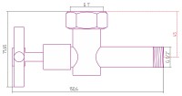 Вентиль запорный крестовой (G 1&quot; НГ х G 1/2&quot; НР)