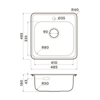Кухонная мойка Omoikiri Notoro 48-IN нерж.сталь/нержавеющая сталь