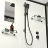 Душевая кабина Niagara Standart ST120/90/15Q/BL/BK (120х90х200) прямоугольник,поддон 15см,распашная,проф.черный,без крыши,3 места