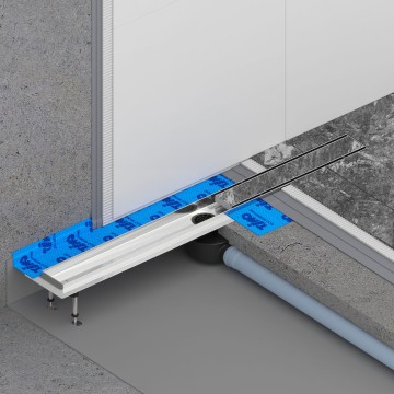 Душевой лоток TIMO Drain System 800 с двусторонней панелью "plate" под плитку, Хром