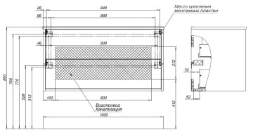 Тумба с раковиной Lino 100 (Flat) Дуб Веллингтон
