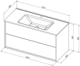 Тумба с раковиной Lino 100 (Flat) Дуб Веллингтон