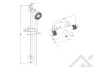 Термостатический смеситель для ванны и душа MILLEAU Tissage ML81803/B0705-CR (Cool touch) c душевым гарнитуром, Черный глянец