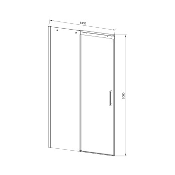 Душевая дверь Дайс (Dice) VDS-4D140CL, 1400, хром, стекло прозрачное