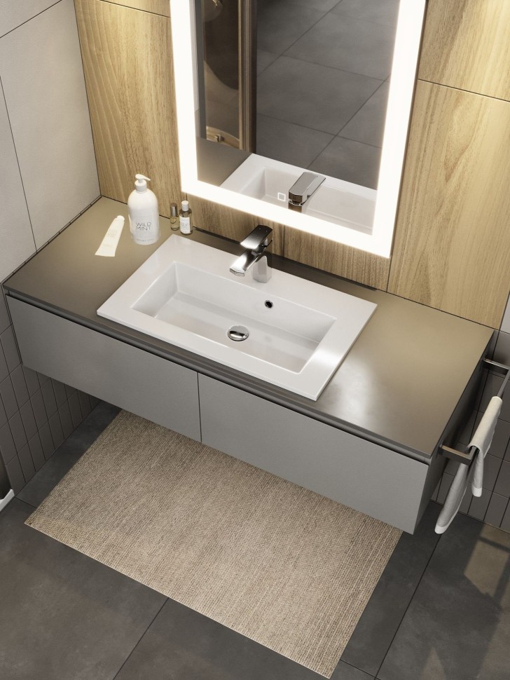 Раковина для ванной 60 см, Uperwood Aurora, белая глянцевая