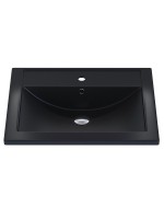 Раковина для ванной кварцевая Uperwood Foster Quartz 60х40,5х16,5 см, черная матовая, космос