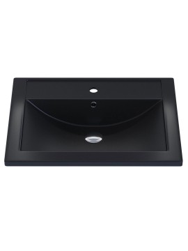 Раковина для ванной кварцевая Uperwood Foster Quartz 60х40,5х16,5 см, черная матовая, космос
