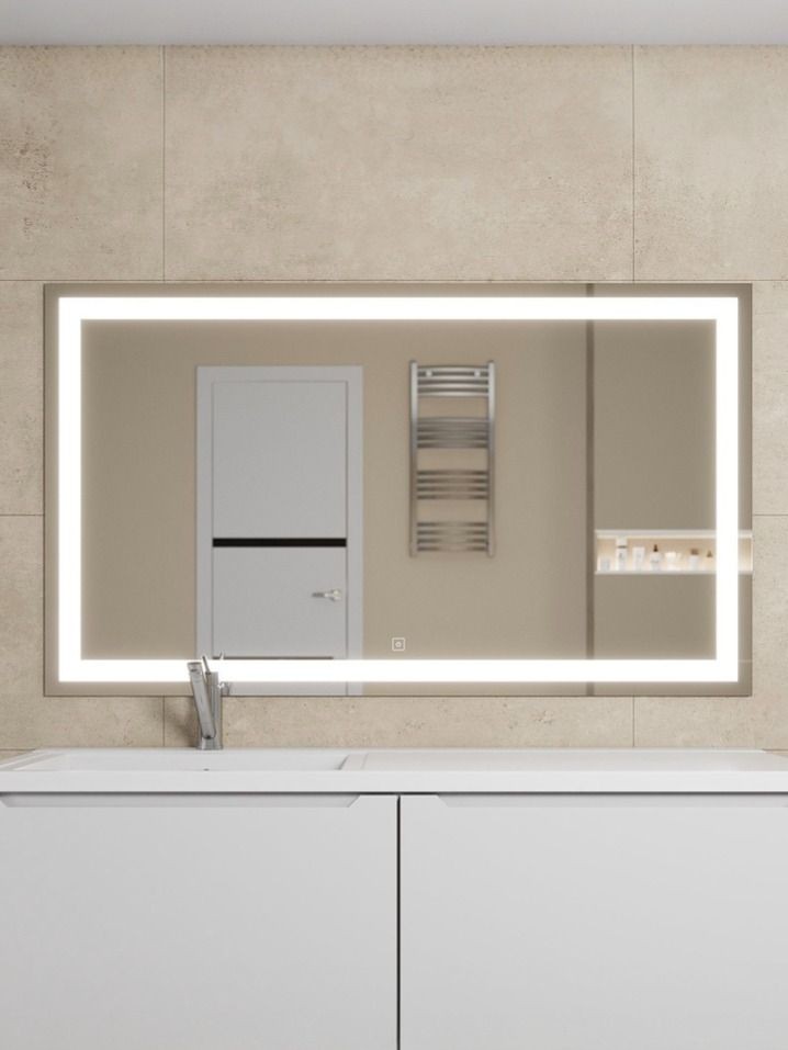 Зеркало для ванной с подсветкой Uperwood Tanos 120х70 см, прямоугольное, сенсор/антизапотевание/без рамы