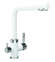 Смеситель для кухни Uperwood Quartz Premium UPD-03-01, с каналом для фильтрованной воды, белый