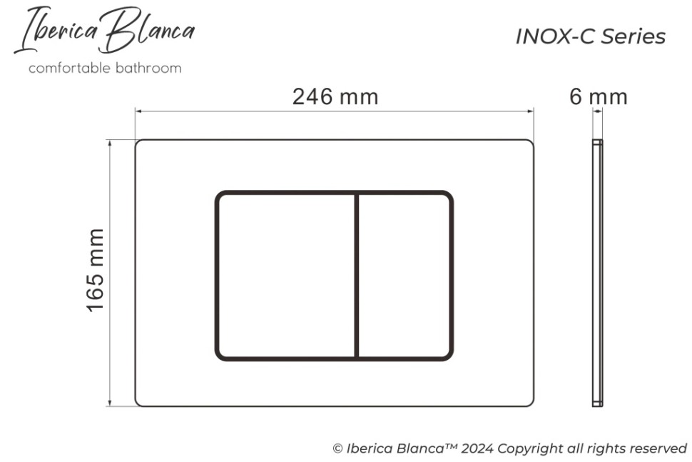 Комплект 3в1 IBERICA BLANCA инсталляция SILENCIO MINI, унитаз BILBAO ALTO белый, кнопка смыва INOX-O золото глянцевое (IB.001M.BLA.234.816)