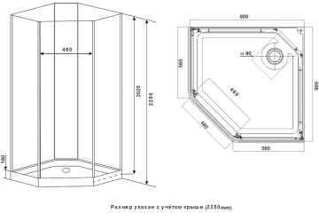 Timo Premium ILMA 709 душевая кабина с крышей, хамам и стульчиком 90*90*225