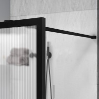 Душевая перегородка Walk-In VSW-1HP110FLB, 1100*2000, черный, стекло рифленое