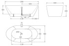 Акриловая ванна BELBAGNO BB68-1800, 1800x900x600