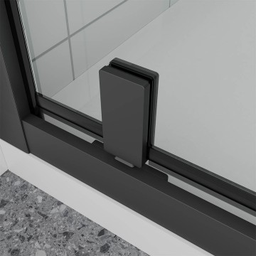 Душевой угол Veconi Ottimo P30SP B, 800х800х1900 черный матовый, стекло прозрачное