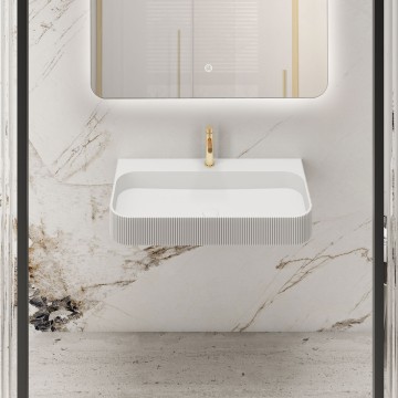 Раковина Солид Серфейс (Solid Surface) Vincea VWB-6SG90MW, 900*460*120, подвесная, цвет белый матовый